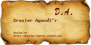 Drexler Agenór névjegykártya